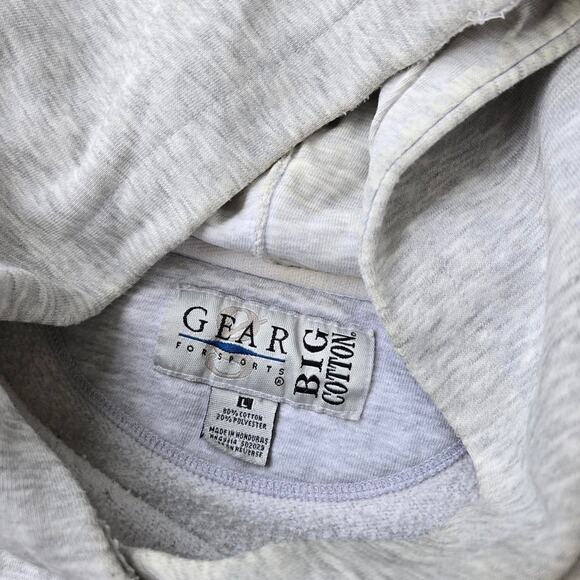 Vtg 90s EASTERN OREGON UNIVERSITY Spellout Graphic College Hooded Sweatshirt Lg - Picture 5 of 7